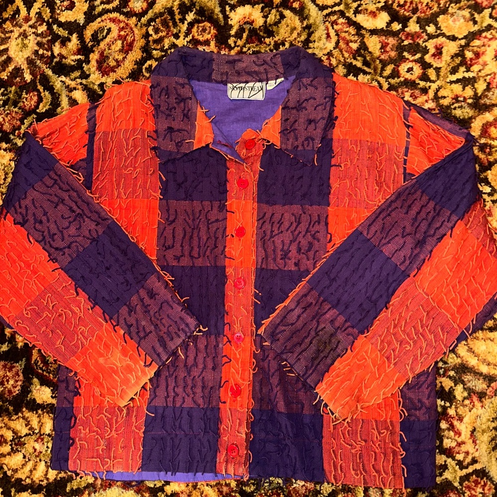 Vintage Shaggy Button Up Sweater